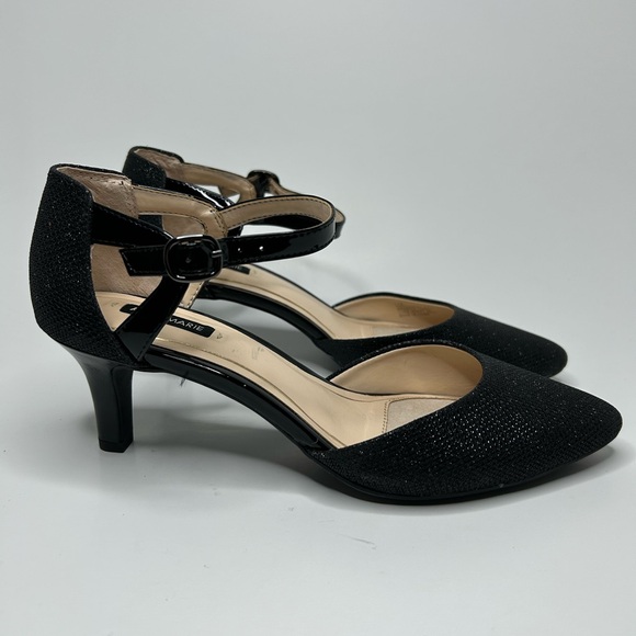 Alex Marie Black Studded Pointed Toe Strappy Kitten Heel Size 7.5M - Picture 1 of 14